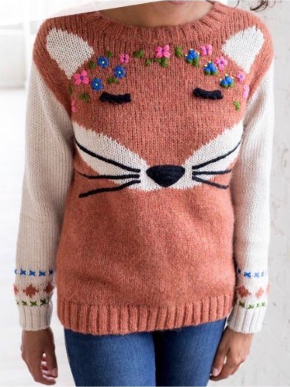 HTF Hanna Andersson Love Hanna Women’s Fox Family Baby Alpaca Sweater L